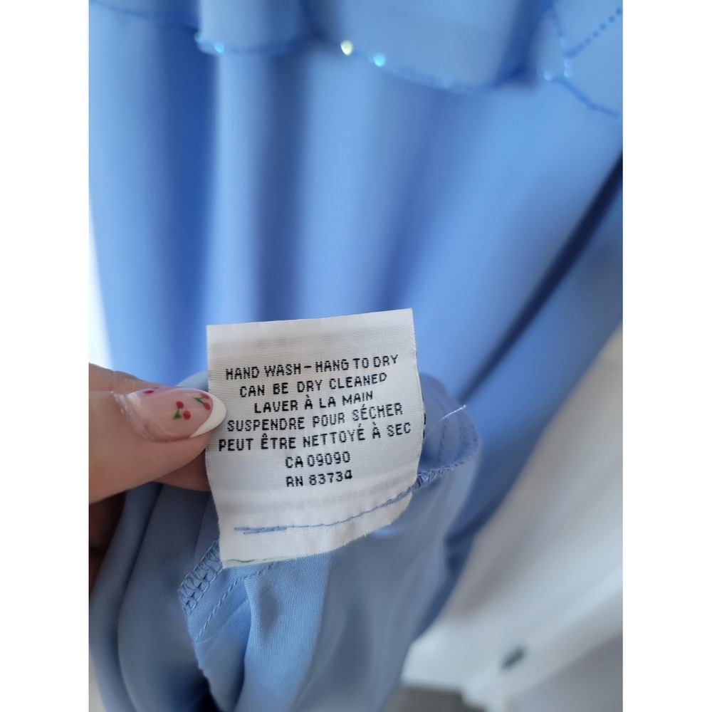 Linea Domani Vintage Elegant Dusty Blue Maxi Dressβ with Beaded Bodice - Picture 7 of 8